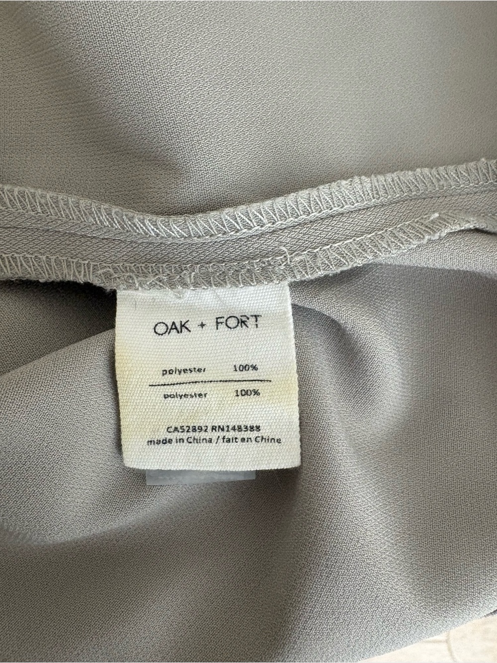 OAK + FORT Women’s Taupe Gray Short Sleeve Midi Dress Minimalist Size Large - Picture 4 of 5